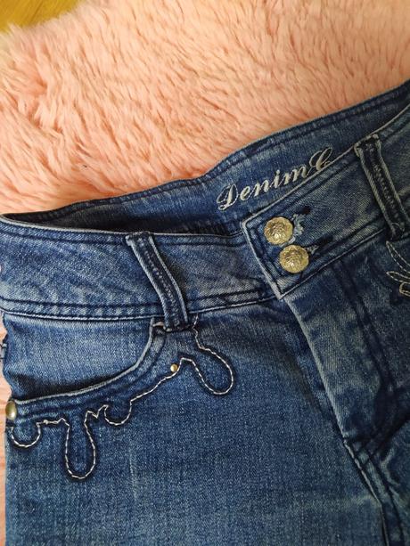 Riflové kraťasy, denim,140