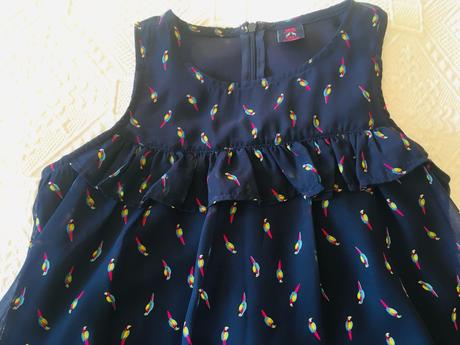 Krasna tunika na vrchu silon s jemnými papagájikmi, kiki&koko,122