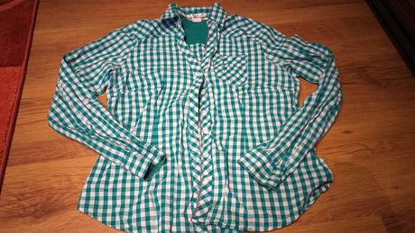 Zelenobiela károvaná košeľa, bonprix,38