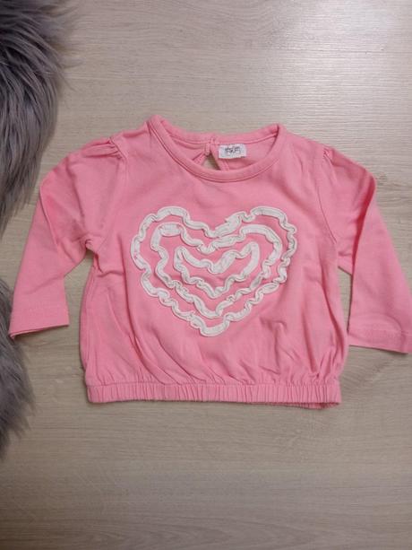 Ružové tričko s 3d srdiečkom (3-6 mes.), f&f,68