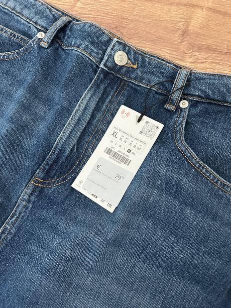 Riflová dlhá sukňa, zara,xl