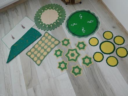 Do zelena obrusky +háčkované,, 