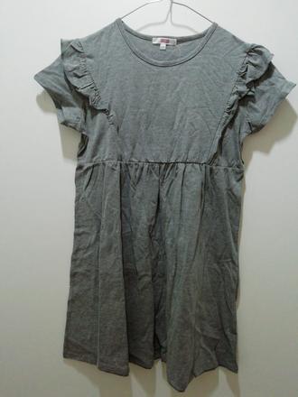 Sivé bavlnené šaty s volánikmi, sugar pink,140