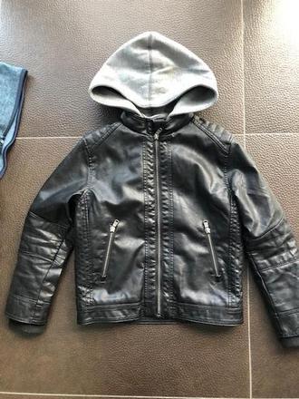 Frajerská koženková bunda vel.7-8r., h&m,128