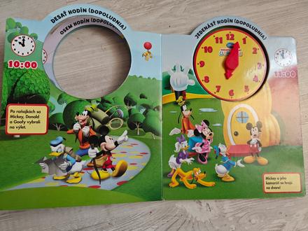 Detská knižka hodiny mickey,