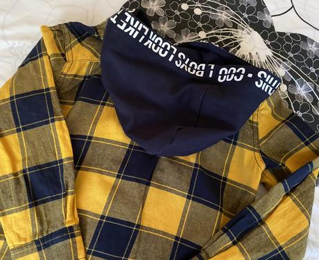 Košeľová káro mikinka dopodopo s kapuckou v. 116, dopodopo,116