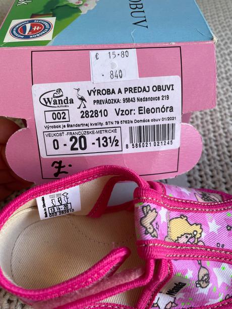 Papuče detské dievčenské, veľ. 20, wanda,20