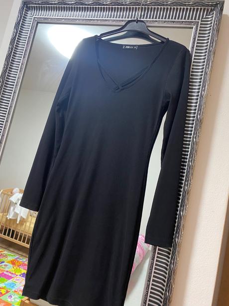 Čierne upletove šaty, fishbone,m