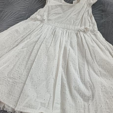 Biele madeirové šaty s mašličkami, h&m,92