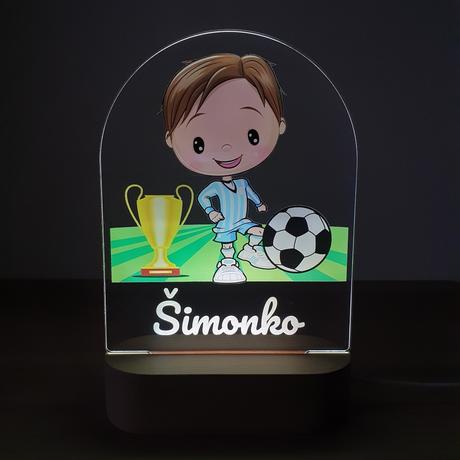 Detská nočná lampa s vlastným menom futbalista,