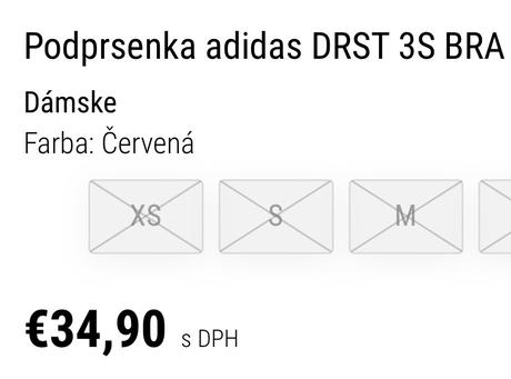 Podprsenka zn. adidas, adidas,xs