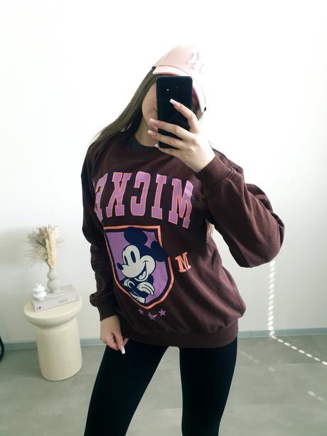 Mickey oversize mikina xs/s, h&m,xs