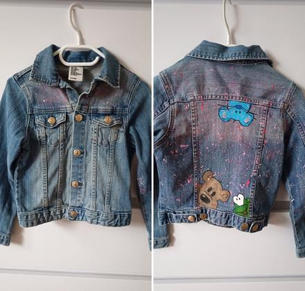 Maľovaná riflová bundička, h&m,128