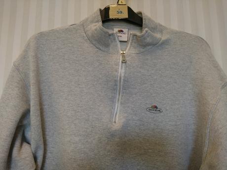 Pánska sivá mikina s golierom, fruit, xxl, xxl