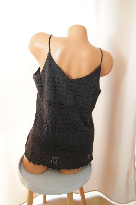 Čierny čipkovaný top l, l