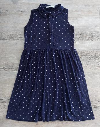 Tmavomodré bodkované šaty, h&m,122