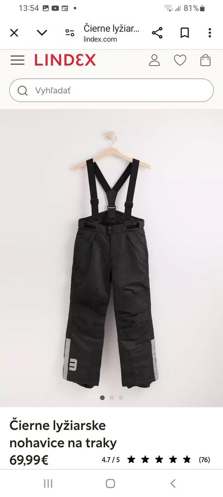 Lyžiarske nohavice lindex veľ.128, lindex,128
