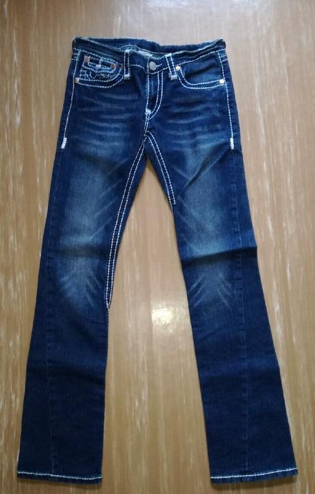 True religion tmavomodré dámske značkové rifle (no, 30