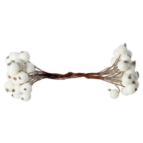 Ozdobné bobuľky biele, 