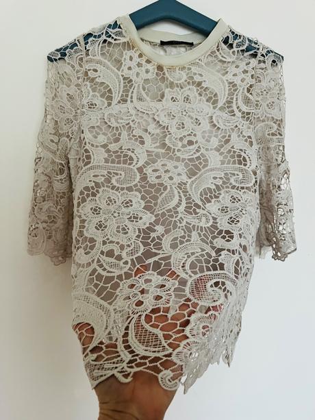 Zara krasne cipkovane tricko zara velk m podsite ,, zara,m