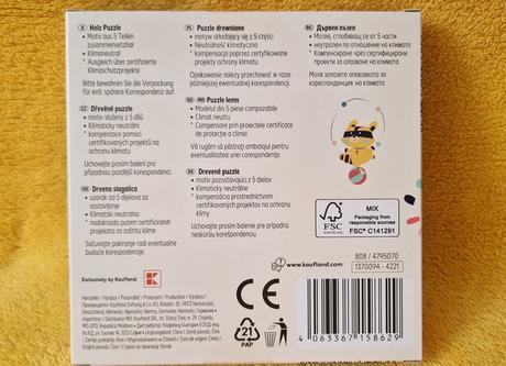 Drevené puzzle motýlik, 