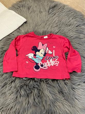 Dievčenské tričko tmavoružové minnie (9-12 mes.), disney,80