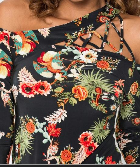 Vzorovany top s odhalenymi ramenami, bonprix,xs