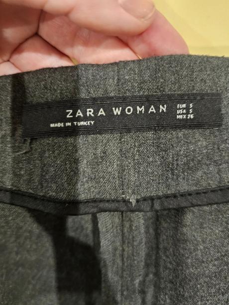 Nohavice crop s vysokým pásom a viazačkou, zara,s