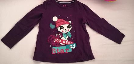 Fialové tričko s mačičkou, lupilu,104