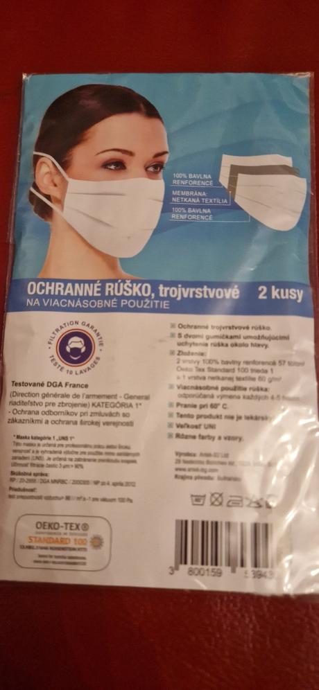 3vrstvové rúška,