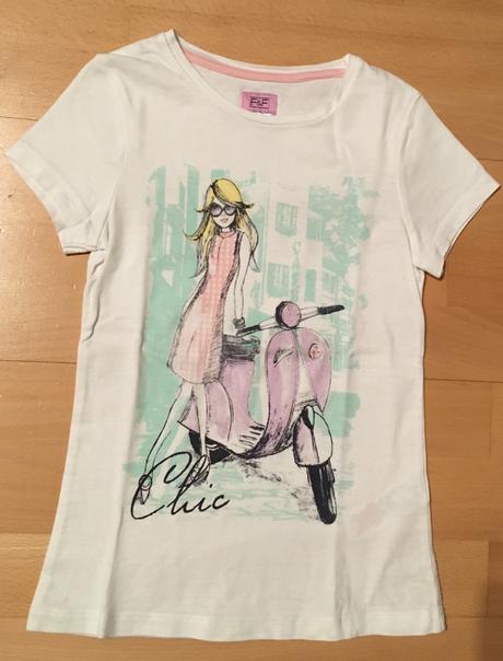 Peknucke biele tricko na 6-7 r. dlzka 44 sirka 30, f&f,116