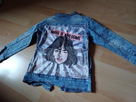 Štýlová riflovka s aplikáciou 116/122, 116