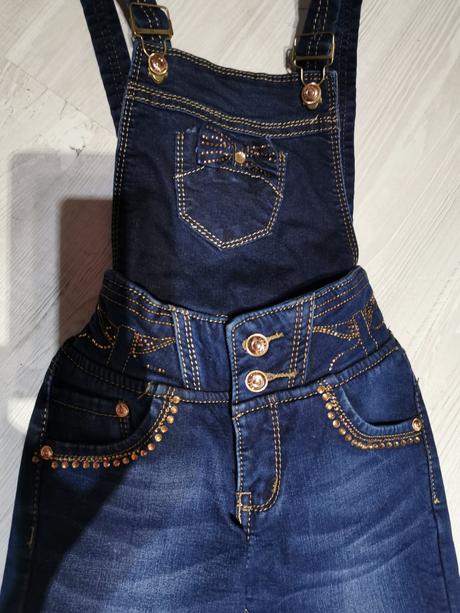 Rifle na traky zateplené, oblečené len raz, 116