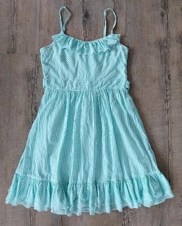 Pásikavé zelenobiele letné šaty, orsay,m