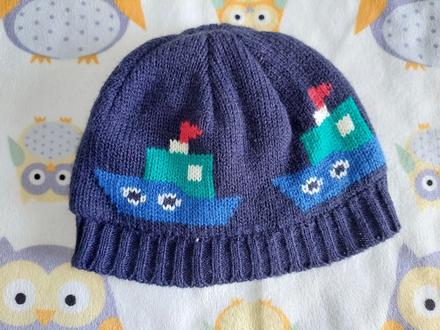 Zateplena detská čiapočka loďky veľ.56-62, nutmeg,56