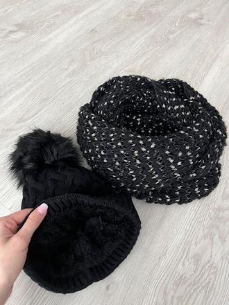 Zateplena čiapka + šál, xs