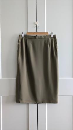 Olivová puzdrová midisukňa, xl