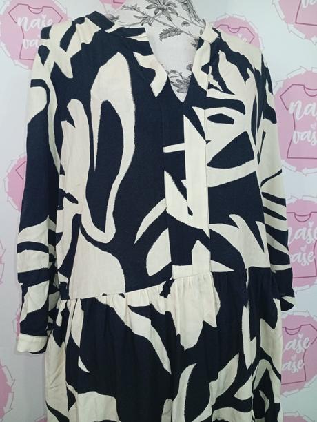 Čierno biele šaty voľný strih, 42