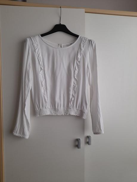 Biela blúzka s volánikmi, h&m,152