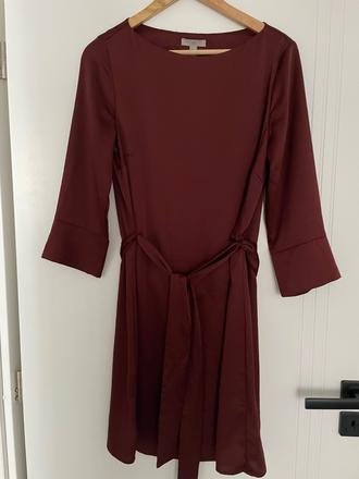 Saténového čokoládovohnede šaty., h&m,42