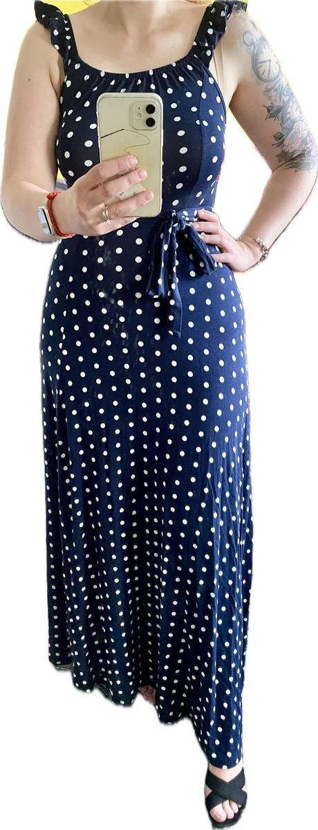 Bodkovane maxi šaty, bonprix,34