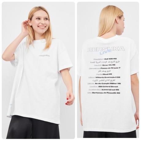 Dámske biele tričko s nápisom bershka (28), bershka,m