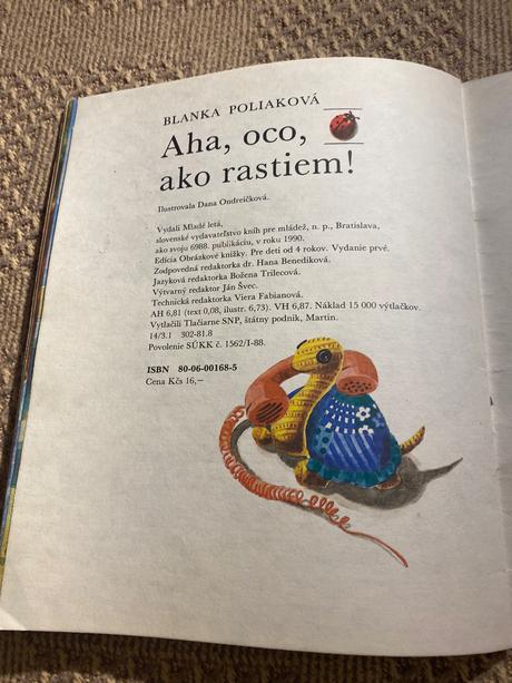 Krásna stará retro miniknižka aha, oco ako rastiem, 