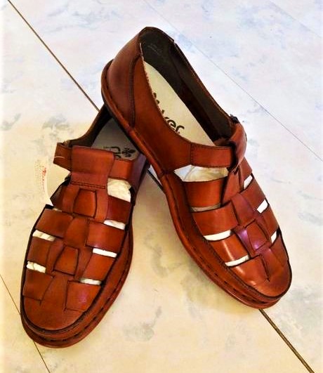 Celokožené retro sandále rieker, rieker,42