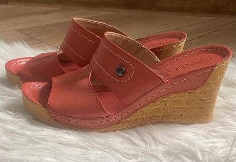 Kožené šľapky na platforme lasocki, lasocki,38