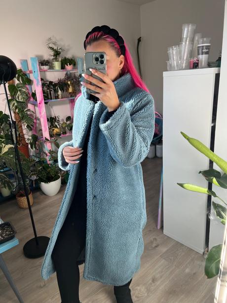 Kabát teddy blue, m