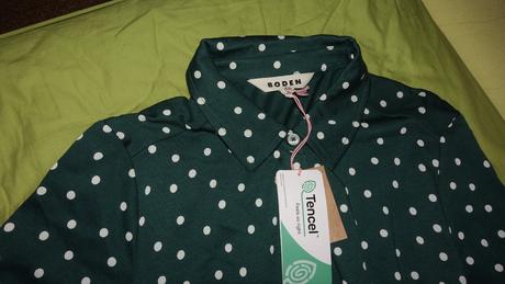 Nove bodkovane saty boden pre vyssiu postavu, mini boden,40