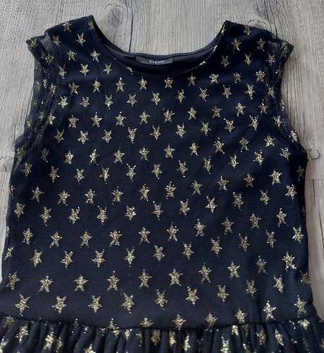 Čierne šaty so zlatými hviezdičkami, bonprix,146