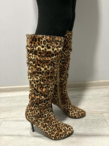 Čižmy s leopardím vzorom, 39