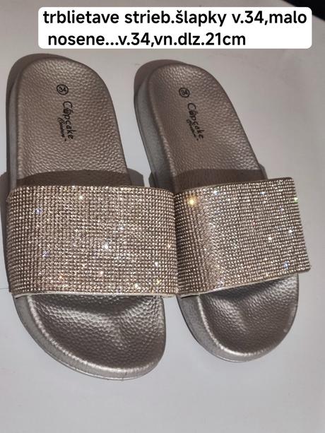 Letné šlapky trblietavé v.34, cupcake,34